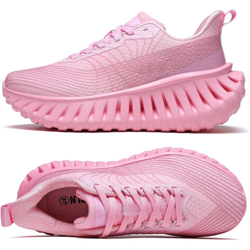 Women's Walking Running Gym Training Flexible Casual Pink Sneakers Shoes